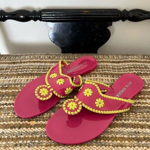 💫Jack Rogers Fuchsia and Lime Women's Sandals